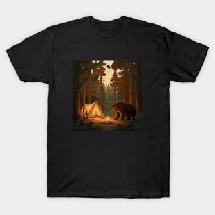 Camping with Bear,  Adventure in the Forest T-Shirt